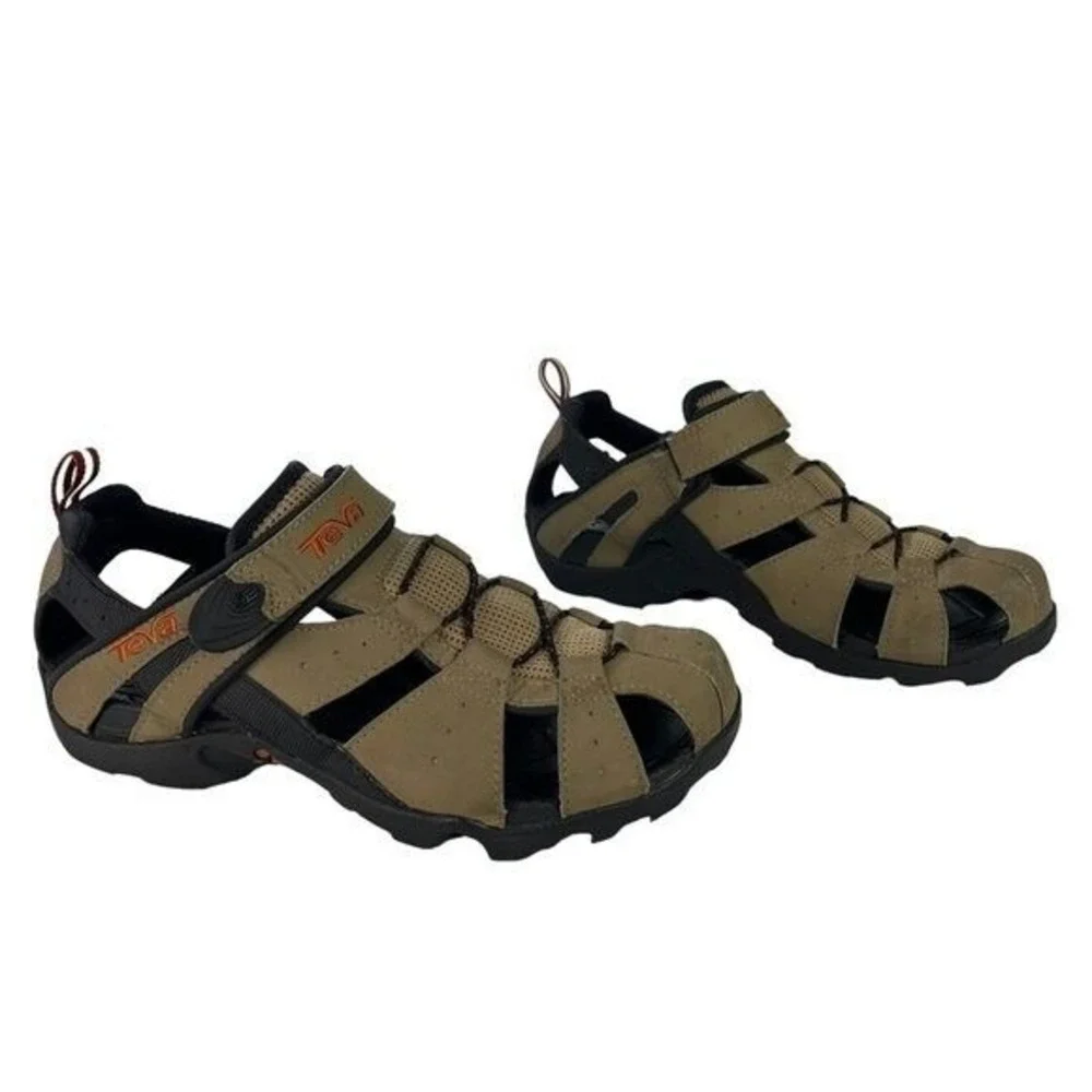 Teva Closed Toe Hiking Sandals Leather Trail Outdoor Sport Y2K Minimalist Mens 8
